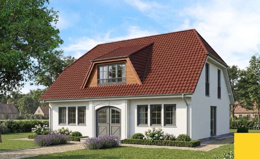 Typische Details, wie stilvolle Haustüranlagen und liebevoll gestaltete Elemente, verleihen den Landhäusern einen besonderen Charme.