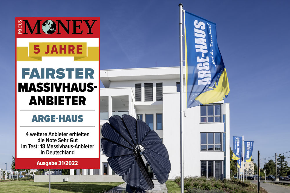 ARGE-HAUS ist zum fünten mal Fairster Massivhausanbieter bei Focus Money